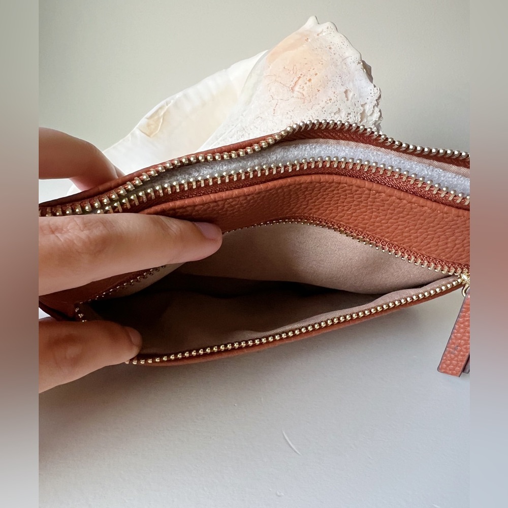 NWT Nanette Lepore Molie Tech Wristlet in Whiskey Vegan Leather - Picture 6 of 6